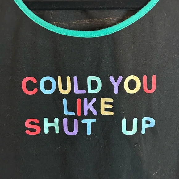 Black Crop Top with Multicolor Lettering - Picture 3 of 3